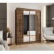 Szafa przesuwna garderoba z lustrem i drążkiem RUBINO Y1 150 kaszmir