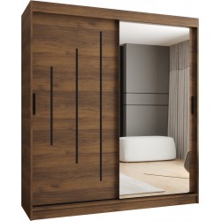 Szafa przesuwna garderoba z lustrem i drążkiem RUBINO Y2 180 kaszmir