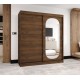 Szafa przesuwna garderoba z lustrem do sypialni ROYAL 180 artisan, biały, czarny, kaszmir, sonoma