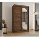 Szafa przesuwna garderoba z lustrem do salonu LUCY 120 artisan, biały, czarny, kaszmir, sonoma