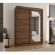 Szafa przesuwna garderoba z lustrem do salonu LUCY 150 artisan, biały, czarny, kaszmir, sonoma