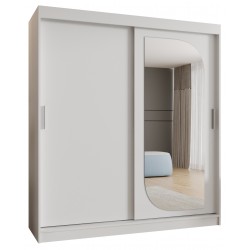 Szafa przesuwna garderoba z lustrem do sypialni LUCY 180 artisan, biały, czarny, kaszmir, sonoma