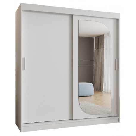 Szafa przesuwna garderoba z lustrem do sypialni LUCY 180 artisan, biały, czarny, kaszmir, sonoma, orzech