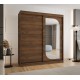 Szafa przesuwna garderoba z lustrem do sypialni LUCY 180 artisan, biały, czarny, kaszmir, sonoma