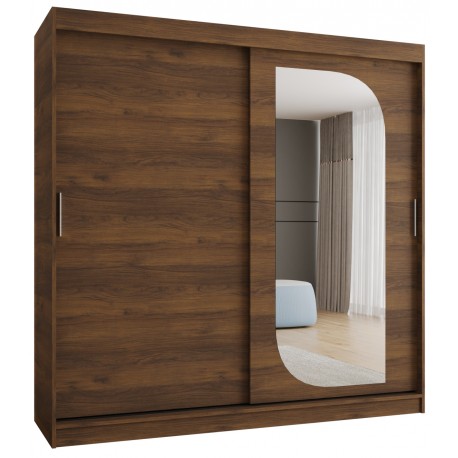 Szafa przesuwna garderoba z lustrem do przedpokoju LUCY 200 artisan, biały, czarny, kaszmir, sonoma, orzech