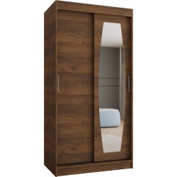 Szafa przesuwna garderoba z lustrem do salonu ROSSA 100 artisan, biały, czarny, kaszmir, sonoma