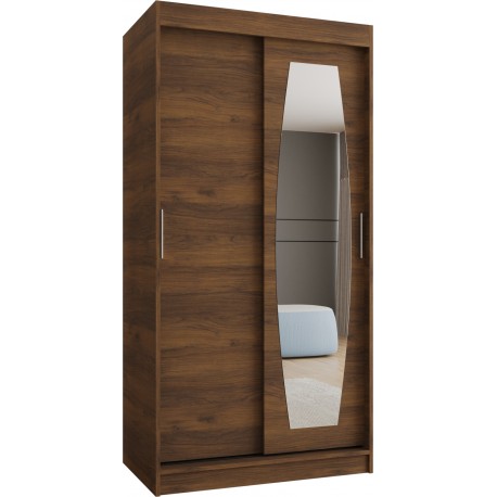 Szafa przesuwna garderoba z lustrem do kawalerki ROSSA 100 artisan, biały, czarny, kaszmir, sonoma, orzech