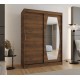 Szafa przesuwna garderoba z lustrem do salonu ROSSA 150 artisan, biały, czarny, kaszmir, sonoma