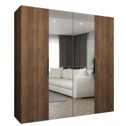 Szafa uchylna z lustrem garderoba z cichym domykiem ubraniowa z półkami MARBELLA 2 200 głębokość 52 cm wysokość 202 cm