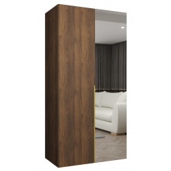 Szafa uchylna z lustrem garderoba z cichym domykiem ubraniowa z półkami ALICANTE 2 100 głębokość 52 cm wysokość 202 cm