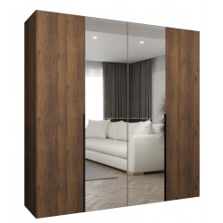 Szafa uchylna z lustrem garderoba z cichym domykiem ubraniowa z półkami ALICANTE 2 200 głębokość 52 cm wysokość 202 cm