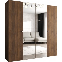 Szafa uchylna z lustrem garderoba z cichym domykiem ubraniowa z półkami PARMA 2 200 głębokość 52 cm wysokość 202 cm