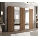 Szafa uchylna z lustrem garderoba z cichym domykiem ubraniowa z półkami PARMA 2 250 głębokość 52 cm wysokość 202 cm