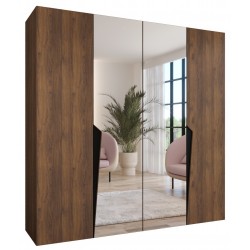 Szafa uchylna z lustrem garderoba z cichym domykiem ubraniowa z półkami PIANO 2 200 głębokość 52 cm wysokość 202 cm