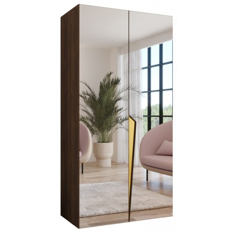 Szafa uchylna z lustrem garderoba z cichym domykiem ubraniowa z półkami PIANO 3 100 głębokość 52 cm wysokość 202 cm