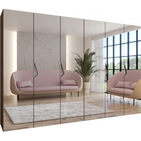 Szafa uchylna z lustrem garderoba z cichym domykiem ubraniowa z półkami SANDI 3 300 głębokość 52 cm wysokość 202 cm (150x2)
