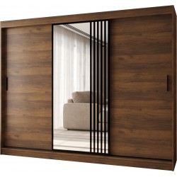 Szafa przesuwna garderoba z lustrem GLOSSY 250 artisan, biały, czarny, kaszmir, orzech