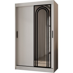Szafa przesuwna garderoba z lustrem VIGO 120 artisan, biały, czarny, kaszmir, orzech