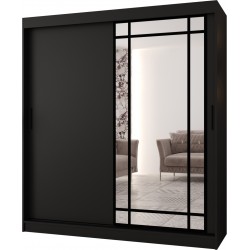 Szafa przesuwna garderoba z lustrem ALMERIA 180 artisan, biały, czarny, kaszmir, orzech