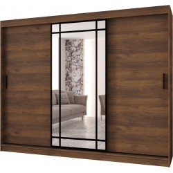 Szafa przesuwna garderoba z lustrem ALMERIA 250 artisan, biały, czarny, kaszmir, orzech