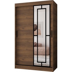 Szafa przesuwna garderoba z lustrem MODENA 120 artisan, biały, czarny, kaszmir, orzech