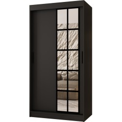 Szafa przesuwna garderoba z lustrem ORLANDO 100 artisan, biały, czarny, kaszmir, orzec