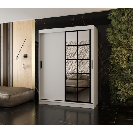 Szafa przesuwna garderoba z lustrem ORLANDO 150 artisan, biały, czarny, kaszmir, orzech