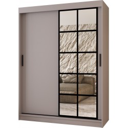 Szafa przesuwna garderoba z lustrem ORLANDO 150 artisan, biały, czarny, kaszmir, orzech