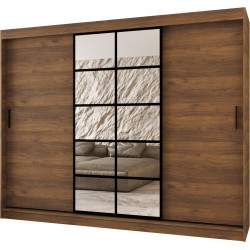 Szafa przesuwna garderoba z lustrem ORLANDO 250 artisan, biały, czarny, kaszmir, orzech