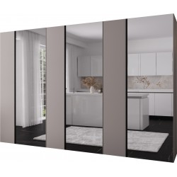 Szafa uchylna garderoba z cichym domykiem ubraniowa z półkami KRIS 300 3 LD głębokość 52 cm wysokość 202 cm