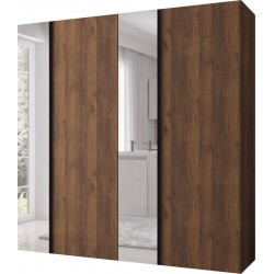 Szafa uchylna garderoba z cichym domykiem ubraniowa z półkami KRIS 200 2LM głębokość 52 cm wysokość 202 cm
