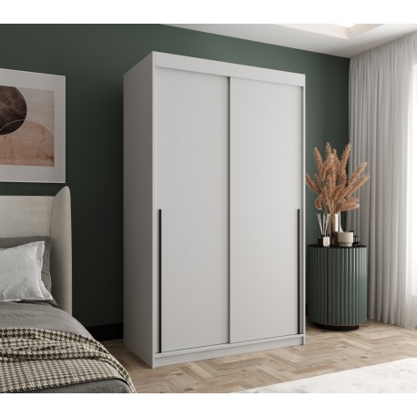 Szafa przesuwna garderoba z lustrem do kawalerki GLOSSY 120 artisan, biały, czarny, kaszmir, orzech