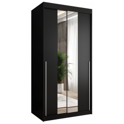 Szafa przesuwna garderoba z lustrem do kawalerki SIMA T1 100 artisan, biały, czarny, kaszmir, orzech