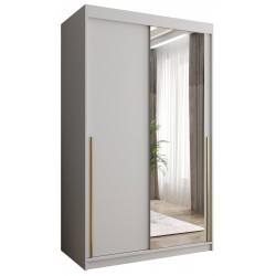 Szafa przesuwna garderoba z lustrem do kawalerki SIMA T1 120 artisan, biały, czarny, kaszmir, orzech