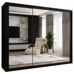 Szafa przesuwna garderoba z lustrem SIMA T3 250 artisan, biały, czarny, kaszmir, orzech