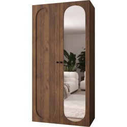 Szafa uchylna z lustrem frezowana z cichym domykiem ubraniowa ZADAR 1L 100 głębokość 52 cm wysokość 202 cm