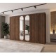 Szafa uchylna z lustrem frezowana z cichym domykiem ubraniowa ZADAR 2L 300 głębokość 52 cm wysokość 202 cm