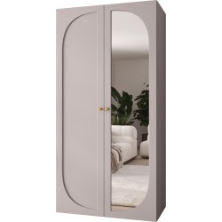 Szafa uchylna z lustrem frezowana z cichym domykiem ubraniowa DUBROWNIK 1L 100 głębokość 52 cm wysokość 202 cm