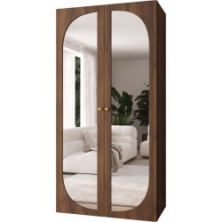 Szafa uchylna z lustrem frezowana z cichym domykiem ubraniowa DUBROWNIK 2L 100 głębokość 52 cm wysokość 202 cm