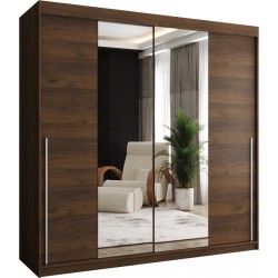 Szafa przesuwna garderoba z lustrem GLOSSY 200 artisan, biały, czarny, kaszmir, orzech