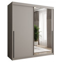 Szafa przesuwna garderoba z lustrem do kawalerki SIMA T2 180 artisan, biały, czarny, kaszmir, orzech