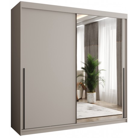 Szafa przesuwna garderoba z lustrem SIMA T2 200 artisan, biały, czarny, kaszmir, orzech