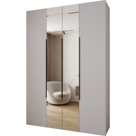 Szafa wysoka uchylna z lustrem garderoba z półkami AQUA 2 170 głębokość 42 cm wysokość 245,5 cm
