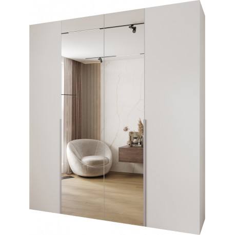 Szafa wysoka uchylna z lustrem garderoba z półkami MOLTO 2 220 głębokość 42 cm wysokość 245,5 cm