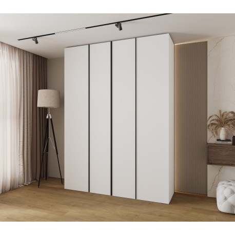 Szafa wysoka uchylna garderoba z półkami KONSO 1 180 głębokość 42 cm wysokość 245,5 cm