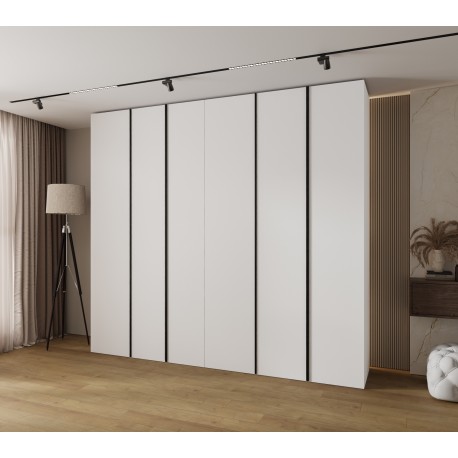 Szafa wysoka uchylna garderoba z półkami KONSO 1 270 głębokość 42 cm wysokość 245,5 cm