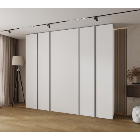 Szafa wysoka uchylna garderoba z półkami KONSO 1 280 głębokość 42 cm wysokość 245,5 cm