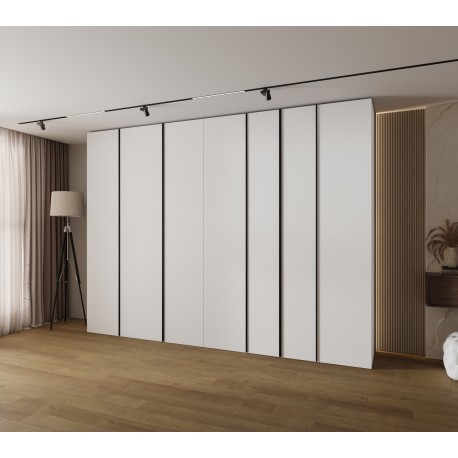 Szafa wysoka uchylna garderoba z półkami KONSO 1 330 głębokość 42 cm wysokość 245,5 cm