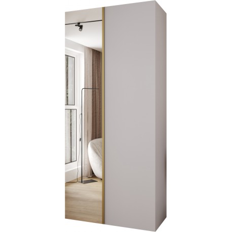 Szafa wysoka uchylna z lustrem garderoba z półkami KONSO 2 110 głębokość 42 cm wysokość 245,5 cm