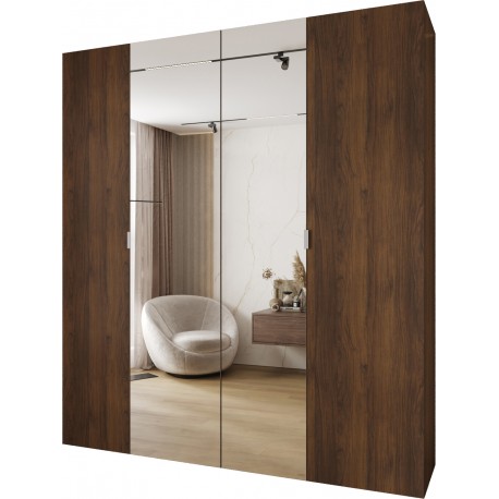 Szafa wysoka uchylna z lustrem garderoba z półkami MAZE 2 220 głębokość 42 cm wysokość 245,5 cm